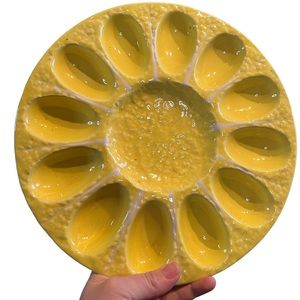 Divided Egg plate from Portugal vintage